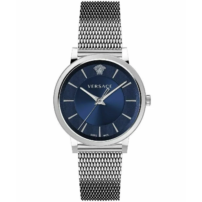 Men's Swiss Formal Event Edition-Versace Men's Watch V-Circle Blue Bracelet VE5A00520