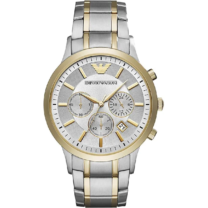 Men's Date Night Design Dress Watches-Emporio Armani AR11076 Men's Two-Tone Chronograph Watch