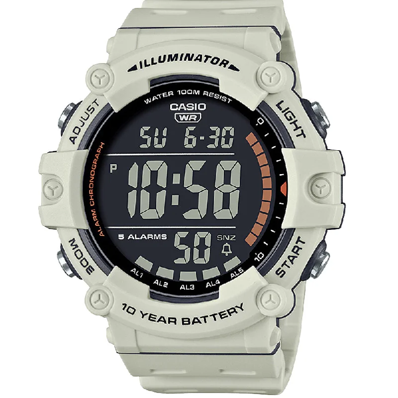 Mens Extra Large Style Smart Watches-Casio AE1500WH-8B2 Wide LCD Digital Watch