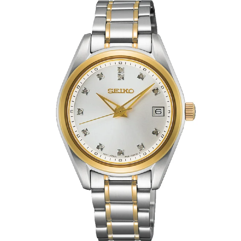 Men's Retro Design Digital Watches-Seiko Conceptual SUR582P Diamond Set