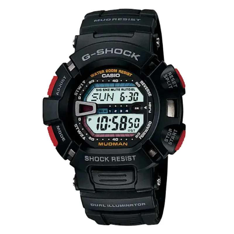 Men's European Made Digital Watches-Casio G-Shock Watch Men's Master of G-Land "Mudman" G-9000-1VDR