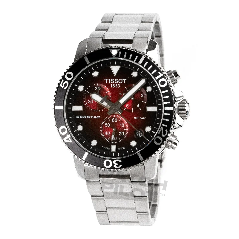 Men's Swiss Customized Edition-Tissot Chronograph Watch SEASTAR 1000 Red T1204171142100
