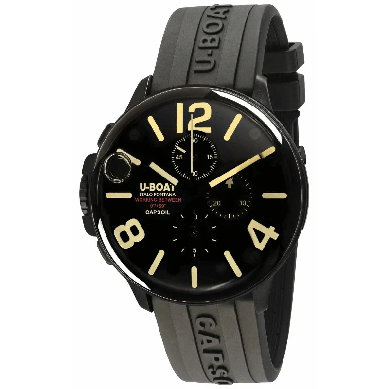 Men's Swiss Kinetic Edition-U-Boat Watch Capsoil Chronograph 45 Black 8109/D
