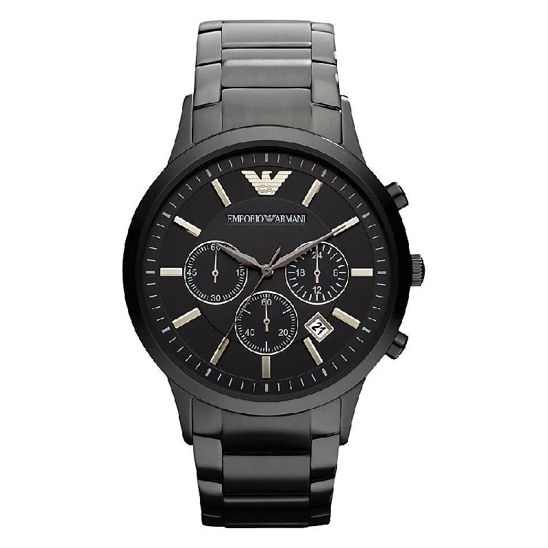 Men's Birthday Design Dress Watches-Emporio Armani AR2453 Men's Black Chronograph Watch