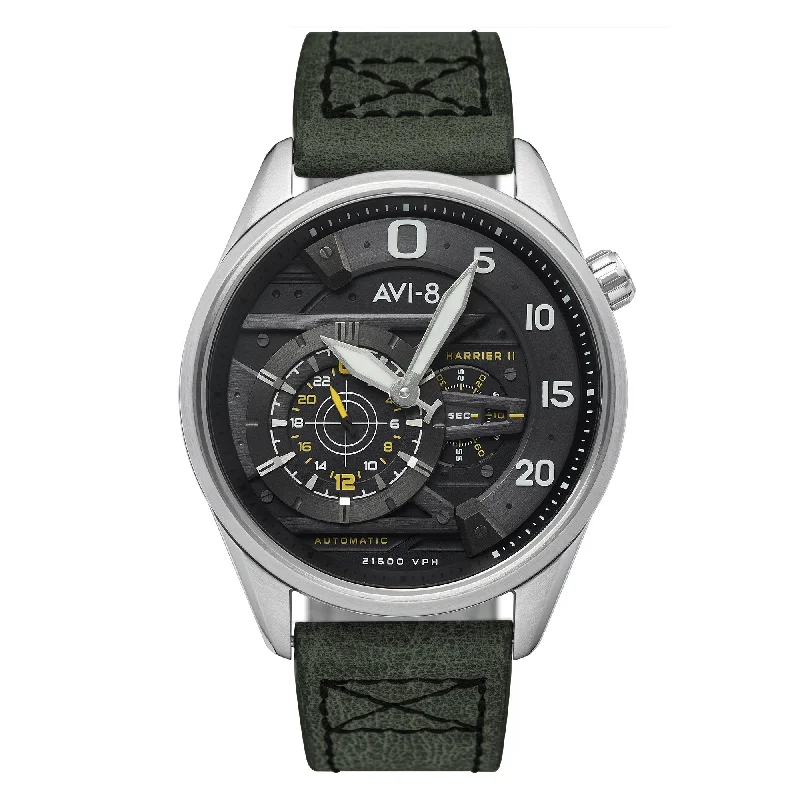 Men's Waterproof Field Watches-AVI-8 Ghost Grey Hawker Harrier II Chronograph Watch AV-4070-01 Men's Waterproof Field Watches-AVI-8 Ghost Grey Hawker Harrier II Chronograph Watch AV-4070-01