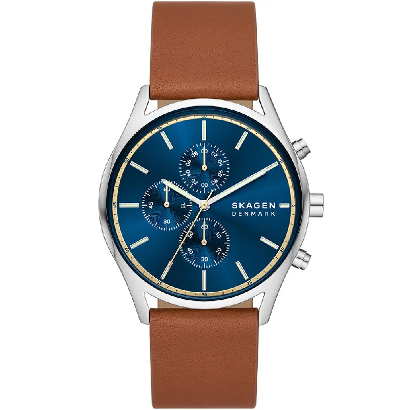 Men's Quartz Movement Design Digital Watches-Skagen SKW6916 Holst Chronograph