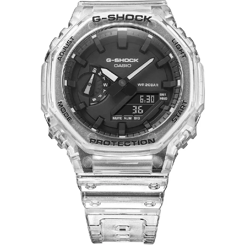 Mens Retro Design Smart Watches-G-Shock GA2100SKE-7A 'CasiOak' Transparent Series