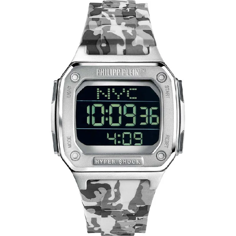 Unisex Cushion Case Style Watches-Philipp Plein Watch Hyper Shock White Camo PWHAA1522