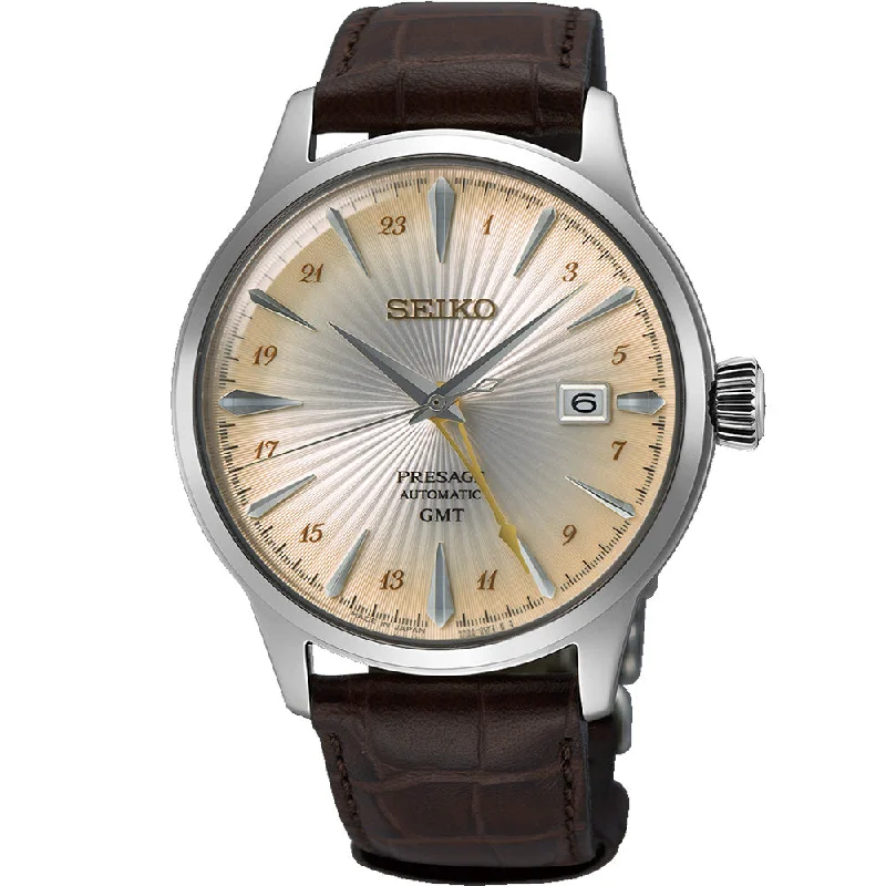 Men's GMT Watches with Screw-Down Crown -​Seiko Presage SSK041J Cocktail Time GMT