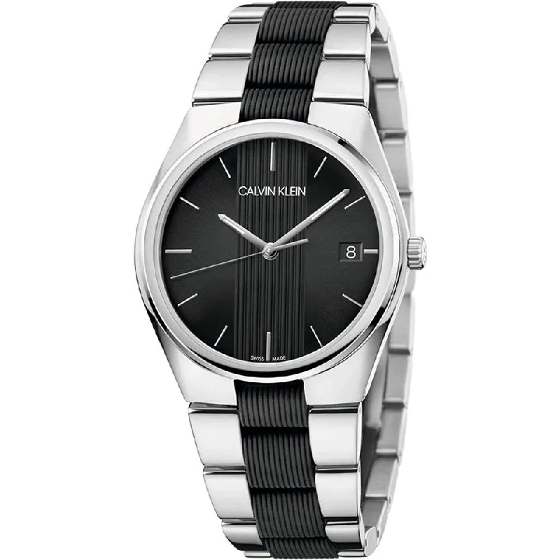 Men's Swiss Date Night Edition-Calvin Klein Watch Contrast Black K9E211B1