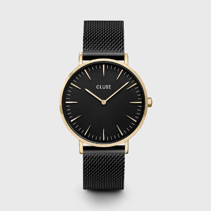 Women's International Brand Style Mechanical Watches-Boho Chic Watch Mesh, Full Black, Gold Colour Women's International Brand Style Mechanical Watches-Boho Chic Watch Mesh, Full Black, Gold Colour