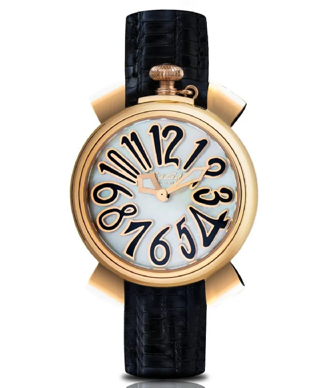 Men's Swiss Limited Edition-GaGà Milano Ladies Watch Manuale 35mm Black IP Rose Gold