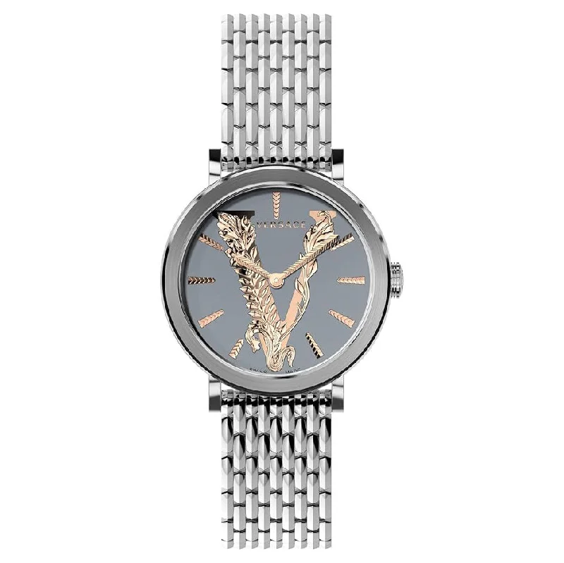 Men's Swiss Watch Personalized-Versace Virtus 36mm Ladies' Grey Silver Watch VERI00620
