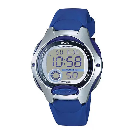 Unisex Round Case Style Watches-Casio Sport Blue Watch LW-200-2AVDF