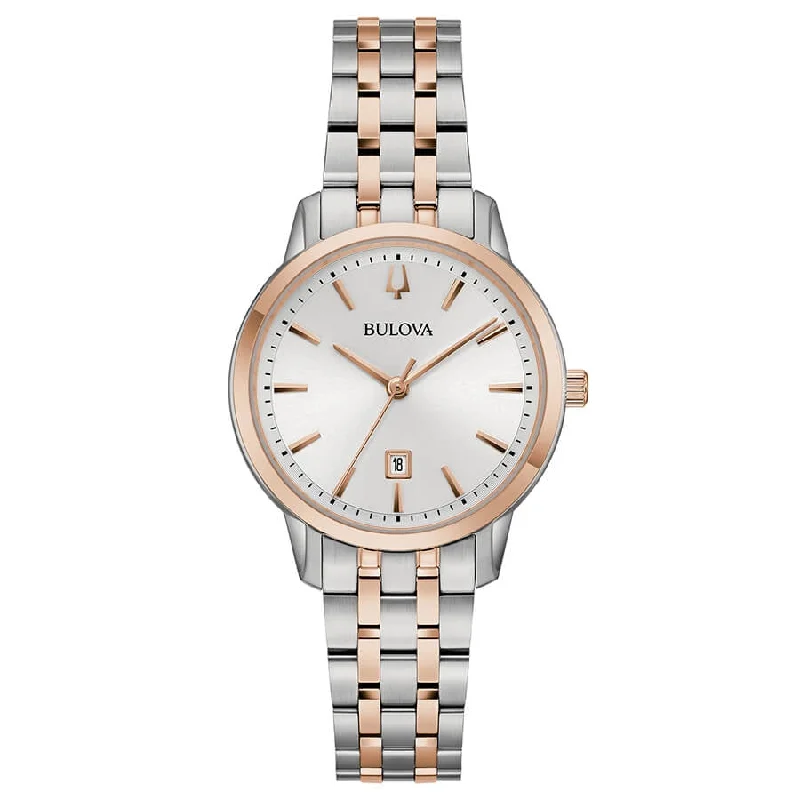 Women's Minimalist Design Mechanical Watches-Orologio Bulova 98M137 donna Sutton bicolore