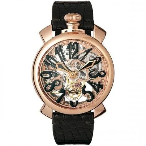 Men's Field Watches Tutorial-Gaga Milano Men's Black Skeleton Mechanical Watch 5311.02
