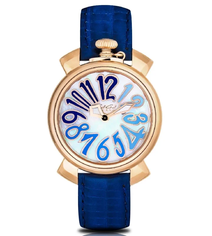 Men's Swiss Special Edition-GaGà Milano Ladies Watch Manuale 35mm Blue IP Rose Gold
