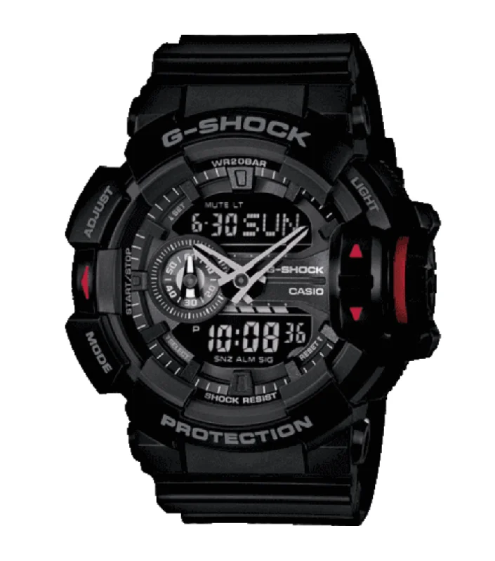 Men's Large Size Digital Watches-Casio G-Shock Watch Men's Oversized Black GA-400-1BDR