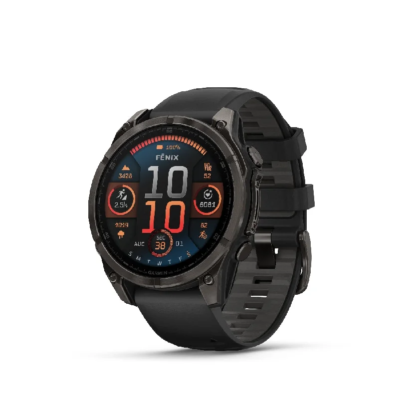 Men's Kinetic Style Sports Watches-Orologio Garmin Fenix 8 Amoled 47mm Carbon Gray 010-02904-21