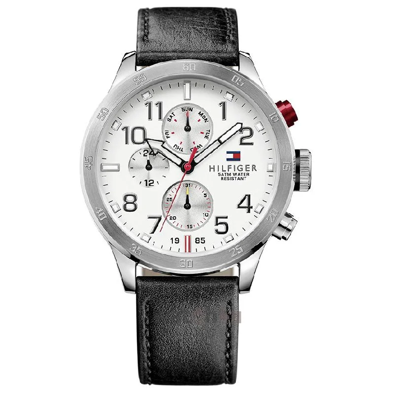 Men's Small Size Style Dress Watches-Tommy Hilfiger 1791138 Men's Cool Sport Black Watch