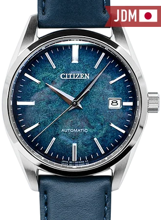 Men's Thin Case Design Dress Watches-Collection Silver Leaf Lacquer Dial Blue Ref. NB1060-12L