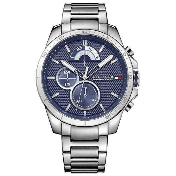 Men's Thick Case Dress Watches-Tommy Hilfiger 1791348 Men's Decker Blue Chronograph Watch