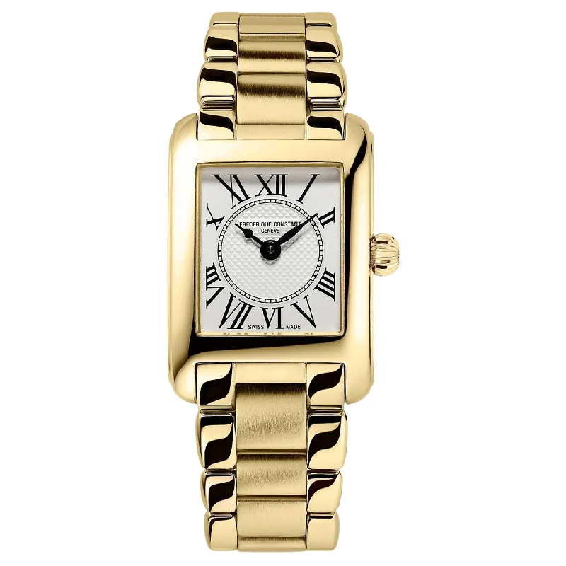 Men's Oval Case Dress Watches-Frederique Constant Ladies Deco Carree Gold Watch FC-200MC15B