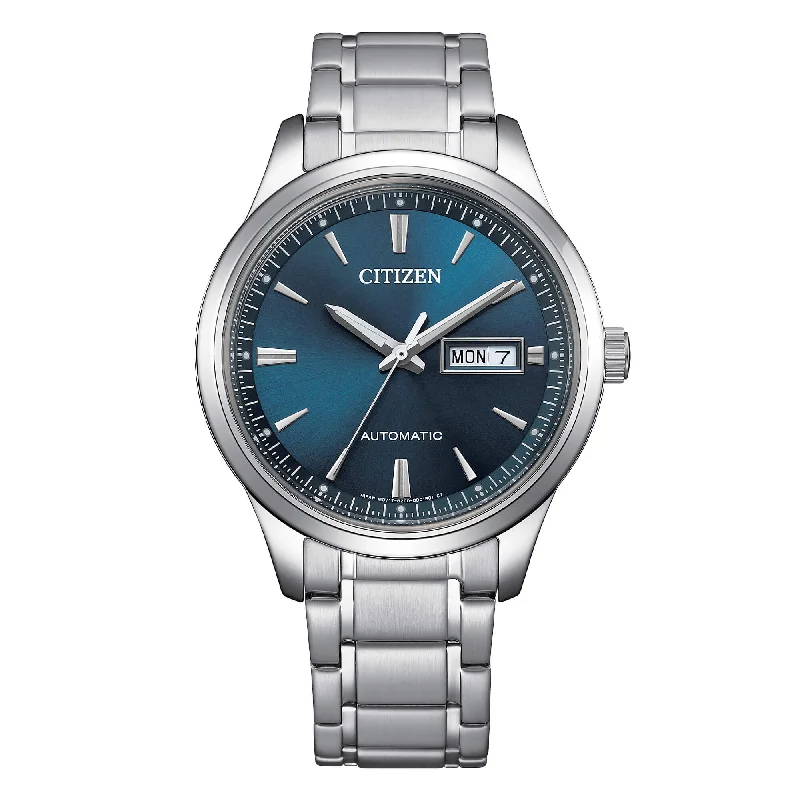 Men's Summer Style Men's Sports Watches-Orologio Citizen Day Date in acciaio con quadrante blu sunray NY4058-79L