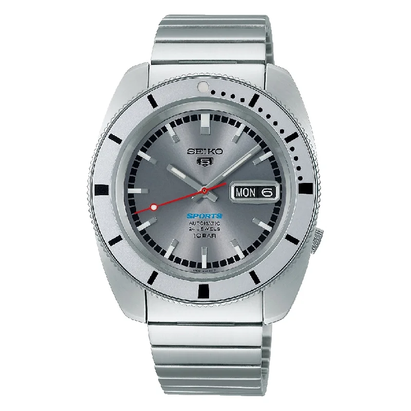 Men's Seasonal Style Sports Watches-Orologio Seiko 5 Sports SRPL03K1 silver limited riedizione 1968 Men's Seasonal Style Sports Watches-Orologio Seiko 5 Sports SRPL03K1 silver limited riedizione 1968