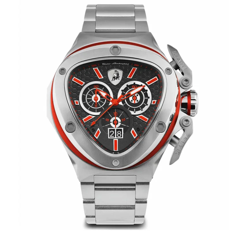 Men's Swiss Watch Collection-Tonino Lamborghini Spyder X SS Chronograph Date Steel Red T9XA-SS-B Men's Swiss Watch Collection-Tonino Lamborghini Spyder X SS Chronograph Date Steel Red T9XA-SS-B