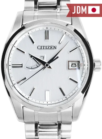 Men's Hand-Wound Style Dress Watches-The Citizen Eco-Drive White Ref. AQ1010-54A