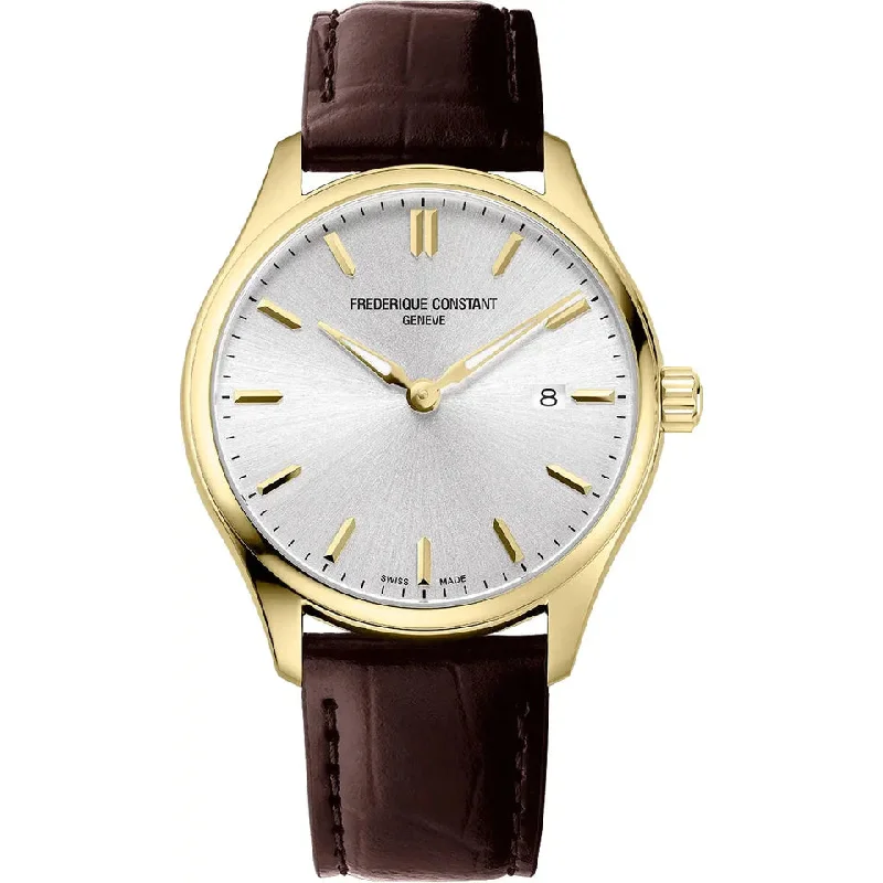 Men's Thick Case Style Men's Watches-Frederique Constant Men's Classic Brown Watch FC-220SS5B3 Men's Thick Case Style Men's Watches-Frederique Constant Men's Classic Brown Watch FC-220SS5B3