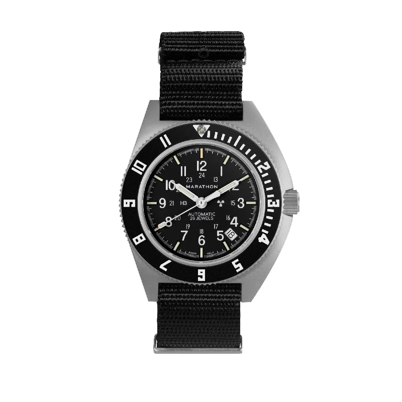 Men's Field Watches Thin Case Edition-41mm Steel Navigator w/ Date Automatic (SSNAV-D AUTO) on Nylon DEFSTAN