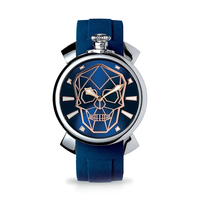 Men's Swiss Holiday Season Edition-Gaga Milano Watch Slim 46 Bionic Skull Blue 5080.BS02