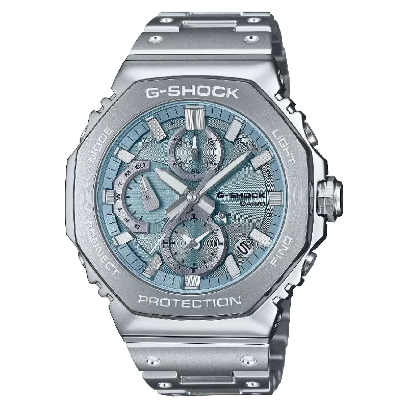 Men's Stylish Design Sports Watches-Orologio G-Shock GMC-B2100AD-2AER crono acciaio quadrante azzurro