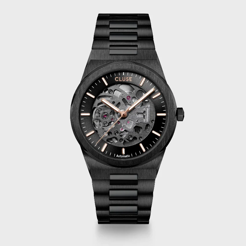 Women's Local Brand Design Mechanical Watches-Vigoureux Automatic Watch Steel, Full black Women's Local Brand Design Mechanical Watches-Vigoureux Automatic Watch Steel, Full black