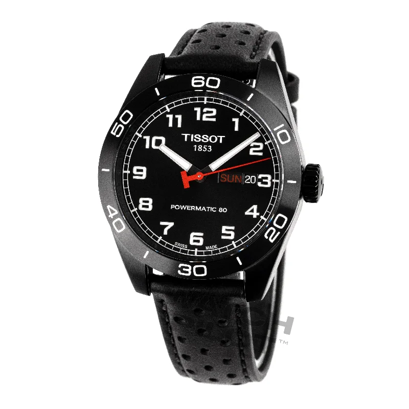 Men's Swiss Analog Edition-Tissot Men's Watch PRS 516 Powermatic 80 Black T1314303605200