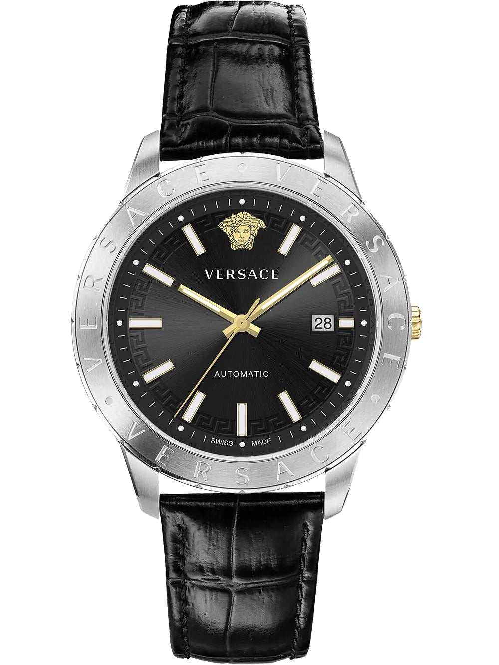 Men's Swiss Solar Powered Edition-Versace Men's Watch Univers Automatic Black VE2D00221