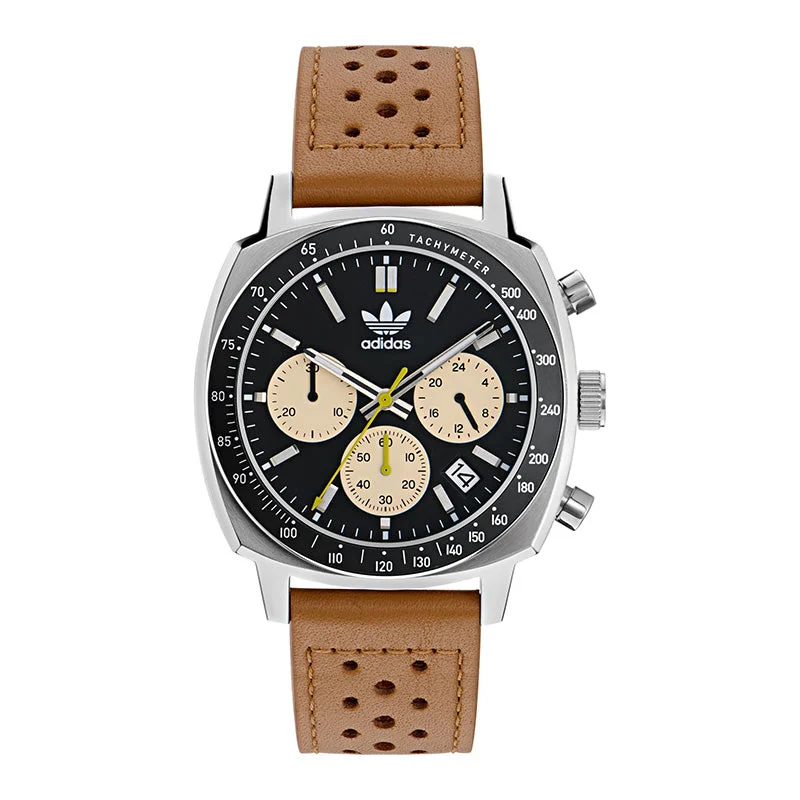 Unisex Monogrammed Style Watches-Adidas Originals Master Originals One Chrono Unisex Black Watch AOFH23576