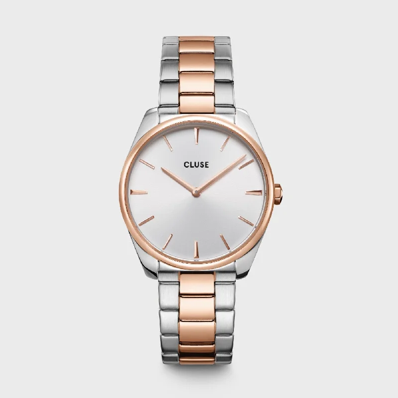 Women's Analog Style Mechanical Watches-Féroce Watch Steel, Rose Gold Colour, Two-Tone