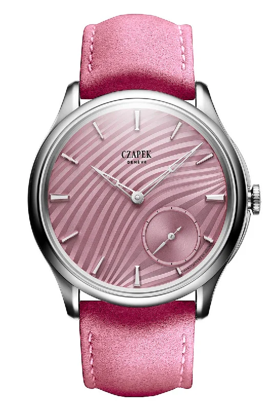 Men's Large Size Style Dress Watches-Czapek Promenade Plissé Rose