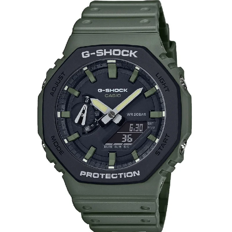 Men's Cushion Case Design Sports Watches-Orologio G-Shock GA-2110SU-3AER nero e verde militare Men's Cushion Case Design Sports Watches-Orologio G-Shock GA-2110SU-3AER nero e verde militare
