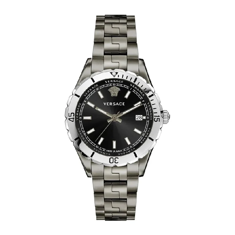 Men's Swiss Wedding Edition-Versace Men's Watch Hellenyium 42mm Gun Metal Bracelet VE3A00620