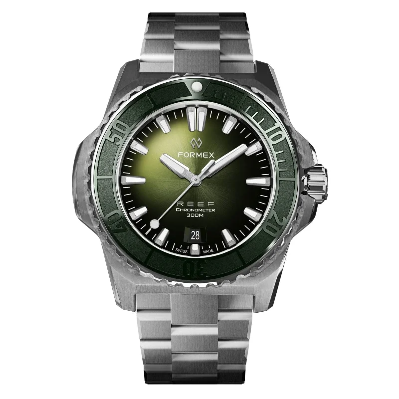 Men's Dive Watches with Heavy-Duty Performance -Formex REEF Automatic Chronometer - Green Dial / Green Bezel