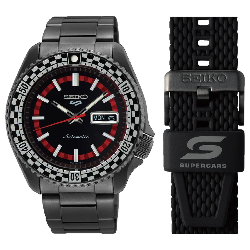 Men's Medium Size Design Digital Watches-Seiko 5 SRPL01K Sports Supercars Limited Editon