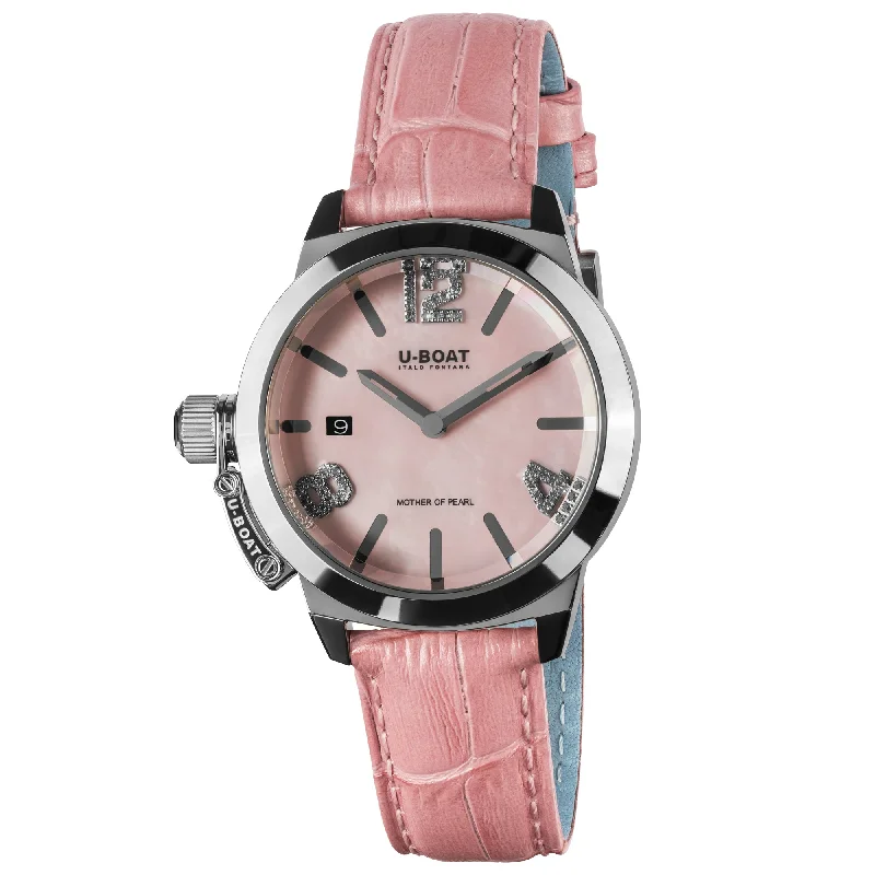 Men's Monogrammed Design Men's Watches-U-Boat 8480 Ladies Pink Classico Watch