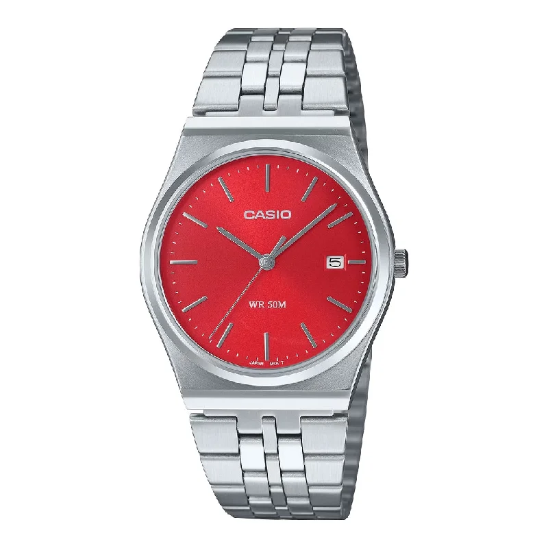 Women's Night Out Style Mechanical Watches-Orologio Casio MTP-B145D-4A2VEF unisex quadrante rosso