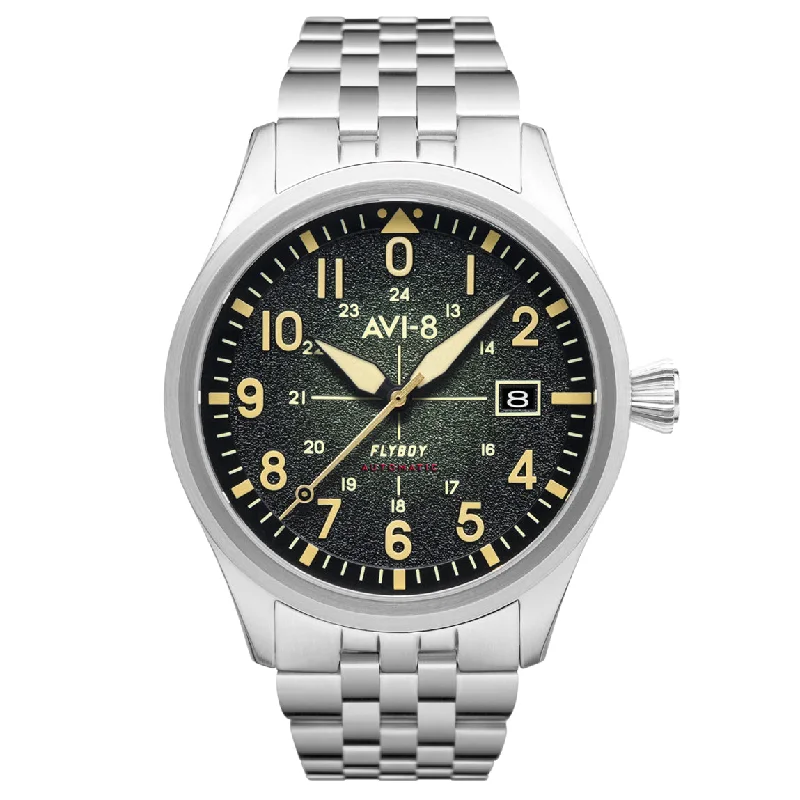 Men's Everyday Wear Style Dress Watches-AVI-8 Men's Green Flyboy Watch AV-4075-33