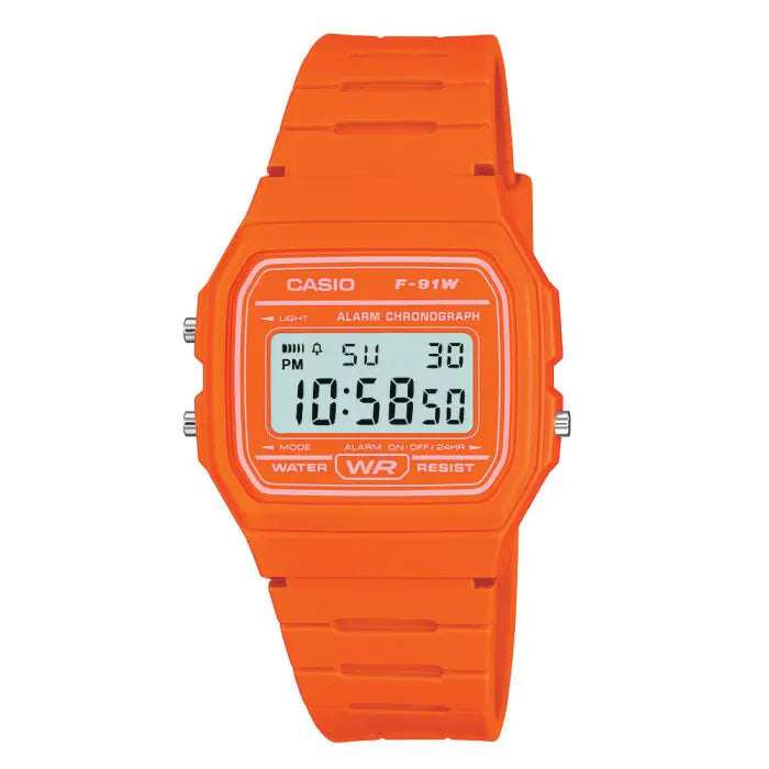 Men's Classic Watch Clearance-Casio Watch Classic Sports Digital Orange F-91WC-4A2DF Men's Classic Watch Clearance-Casio Watch Classic Sports Digital Orange F-91WC-4A2DF