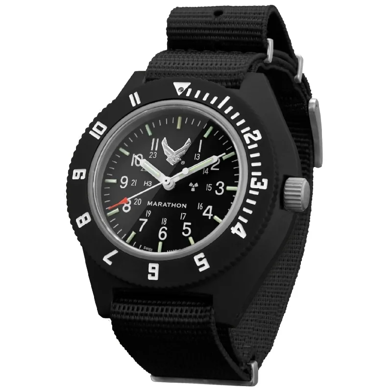 Men's Large Field Watches-Marathon Official USAF™ Pilot's Navigator - 41mm US Air Force Marked Ballistic Nylon Black WW194001BK-USAF Men's Large Field Watches-Marathon Official USAF™ Pilot's Navigator - 41mm US Air Force Marked Ballistic Nylon Black WW194001BK-USAF